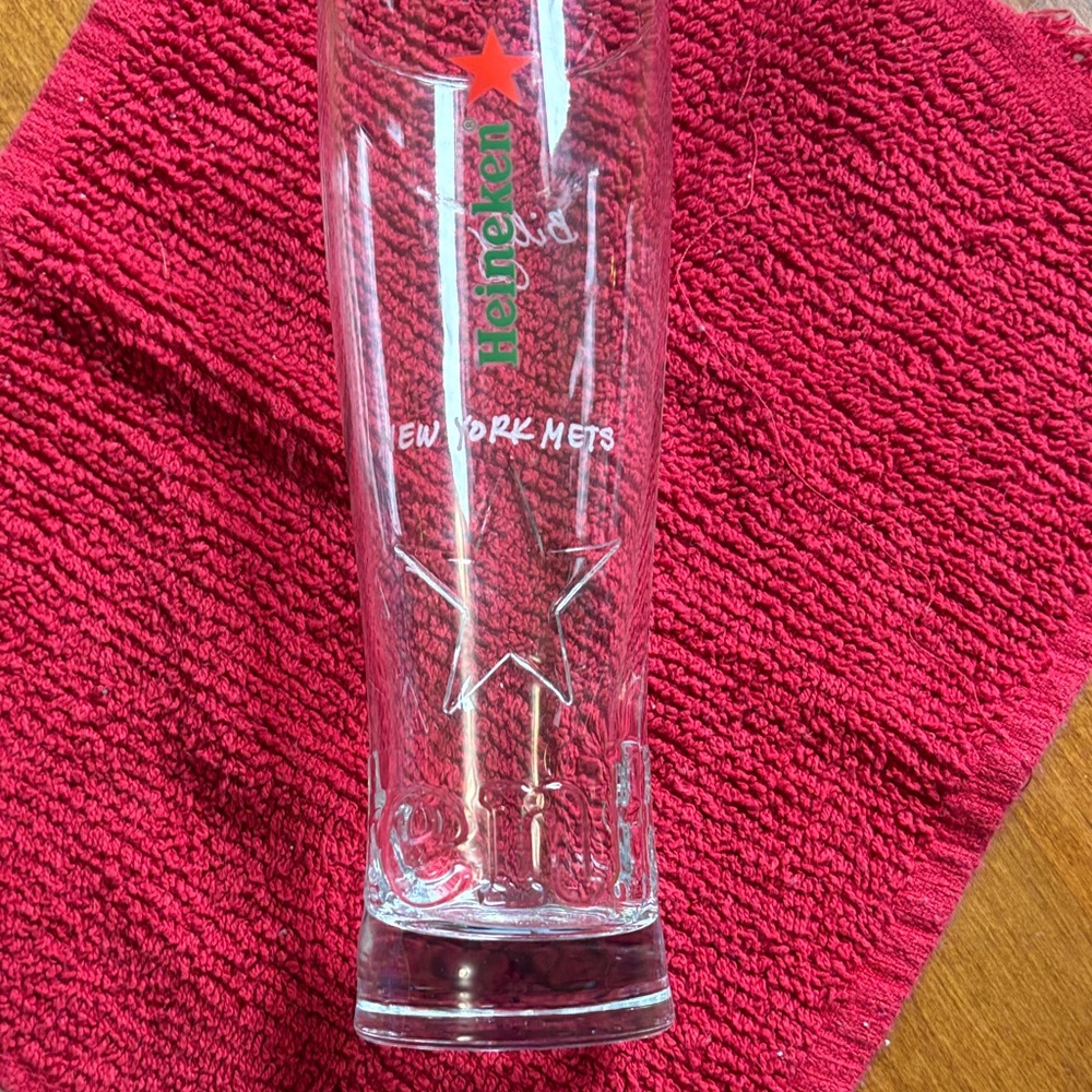 New York Mets Branded Clear Pilsner Glass - Red Accent